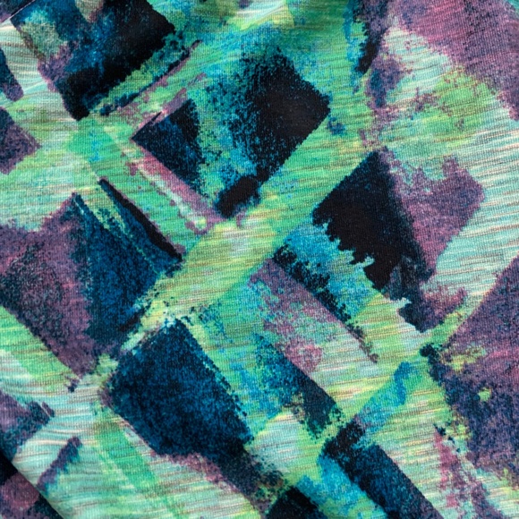 90 Degree by Reflex Reversible Blue Capri Work Out Leggings - Picture 8 of 11